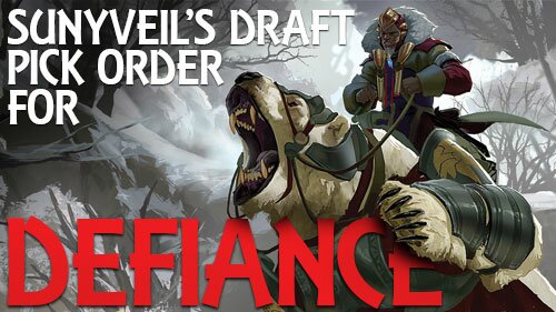 Draft Guide (with Pick Order) for Defiance